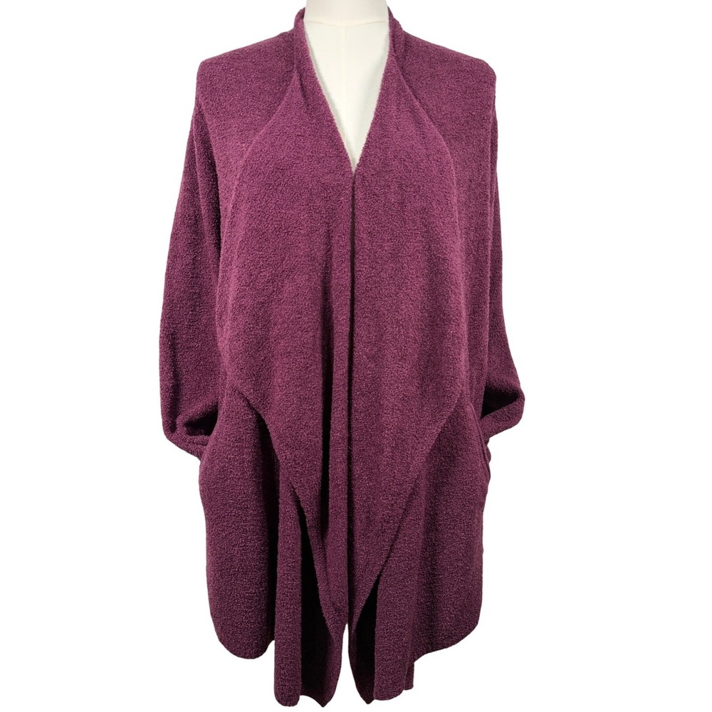 Barefoot Dreams CozyChic‎ Lite Cardigan Duster Style Burgundy Size S/M